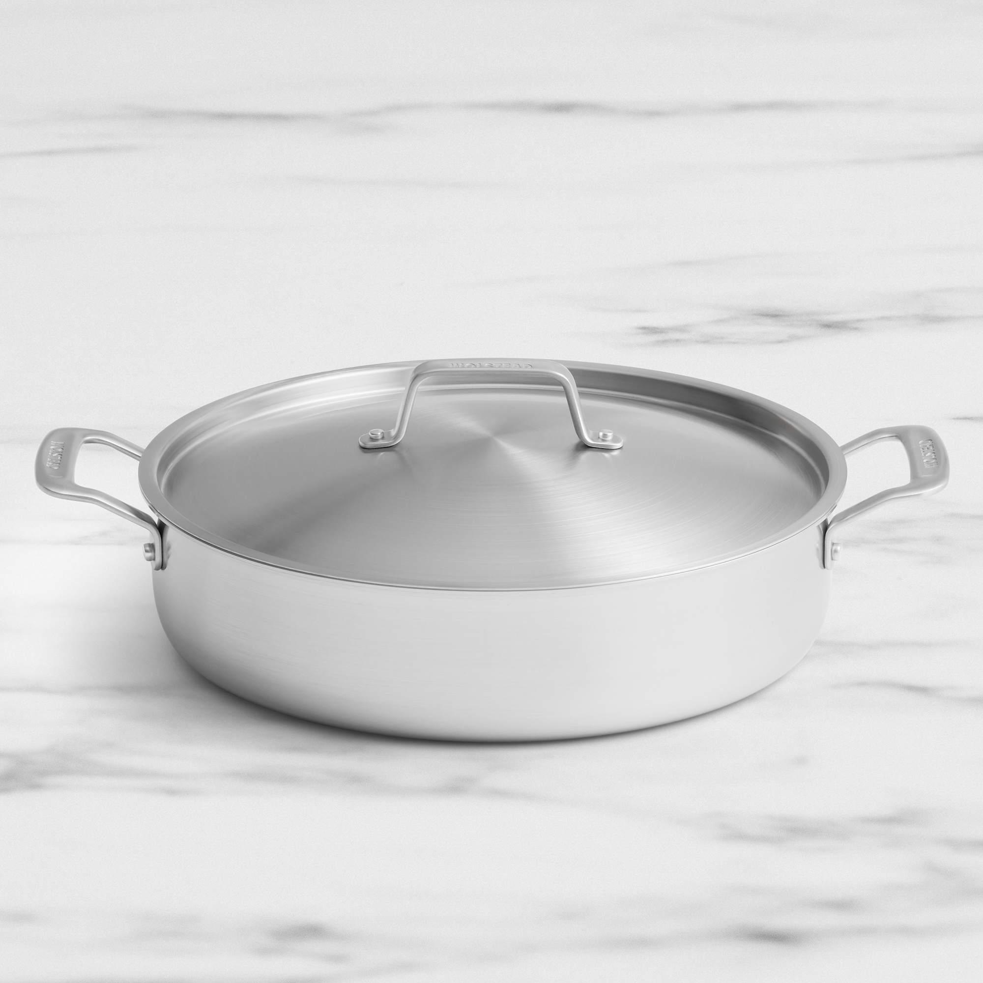 Wolstead Pro Steel Triply Stainless Steel Chef Pan w/ Lid 32cm - 6.4L